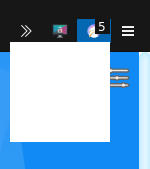 Toolbar button with badge and empty popup